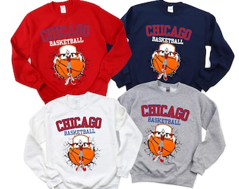 Goofy Chicago Basketball Shirt or Sweatshirt, Funny Goofy Dunking Design, Vintage Chicago Sports Hoodie, Basketball Fan Gift Tee