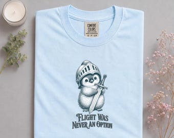 T-Shirt mit Grafikprint „Flight Was Never Option“ | Comfort Colors Penguin Knight Shirt