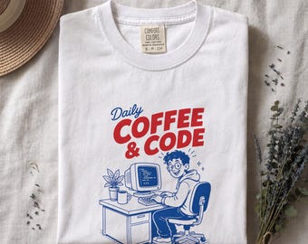 T-Shirt mit dem Aufdruck „Programmierer-Komfortfarben“, Kaffee und Code, Geschenkidee für Softwareentwickler und Computerfreaks