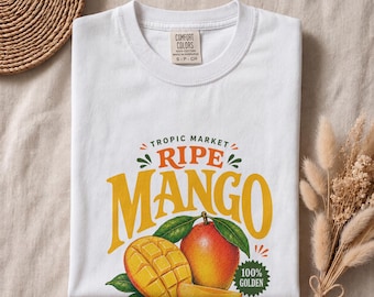 Vintage Mango Comfort Colors Grafik-Shirt, T-Shirt mit tropischem Fruchtmotiv, Geschenk für Mango-Liebhaber