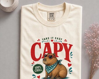 Capybara-Shirt in Wohlfühlfarben | Humorvolles T-Shirt mit entspannter Ausstrahlung