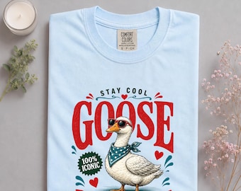 Gänse-Shirt in Komfortfarben, T-Shirt mit auffälligem Grafikprint, für lustige Gänseliebhaber