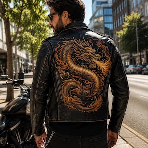 Leather Dragon Jacket - Etsy
