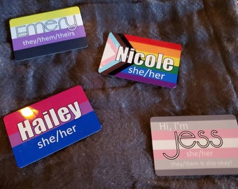 Etiqueta de nombre de la bandera del orgullo