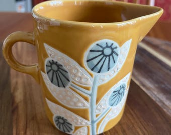 Sarah Golden Hand Painted Stoneware Creamer