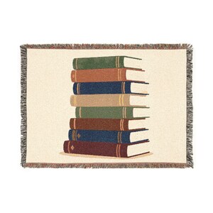 Stack of Vintage Books Woven Blanket | Library Book Stack Throw