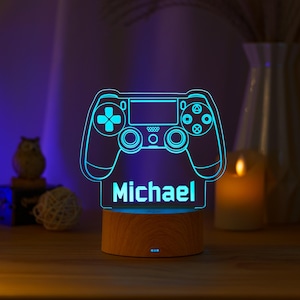 Personalized Gaming Night Light, Custom Game Name Lamp, Game Fan Decor, Teenager Birthday Gift