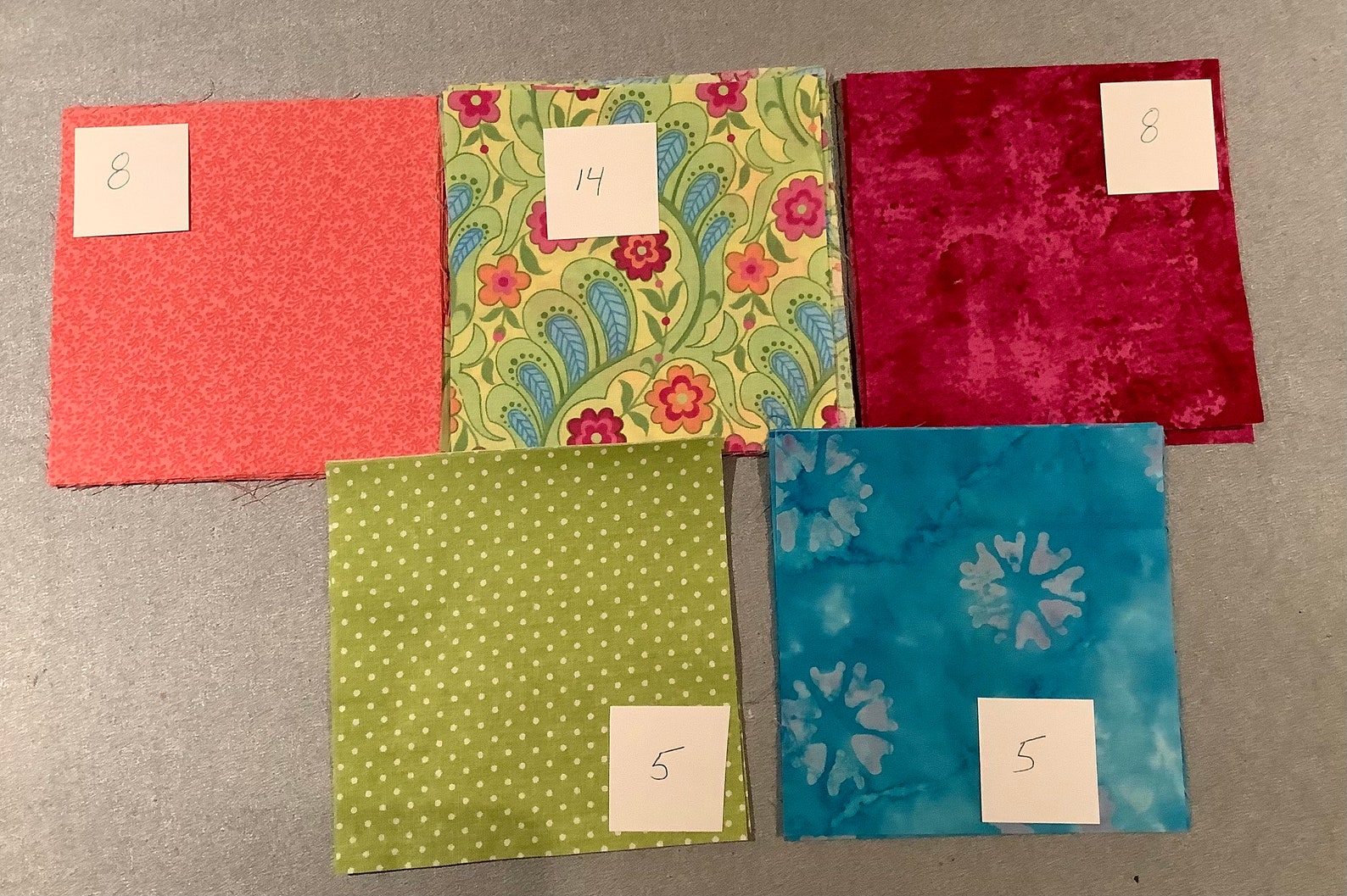 Precut Quilting Squares Cotton fabric 5 squares QTY Etsy