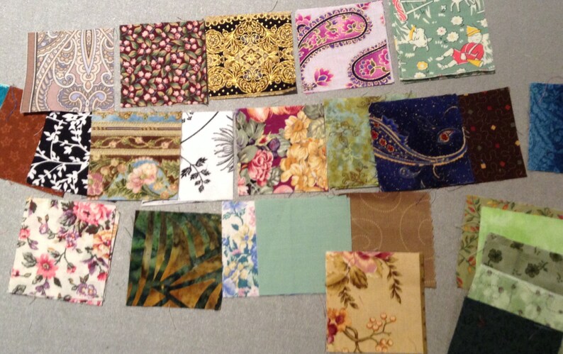 Cotton fabric 2.5 squares Pre-cut Quilting Squares Fabric scraps and patches in batches! QTY 55