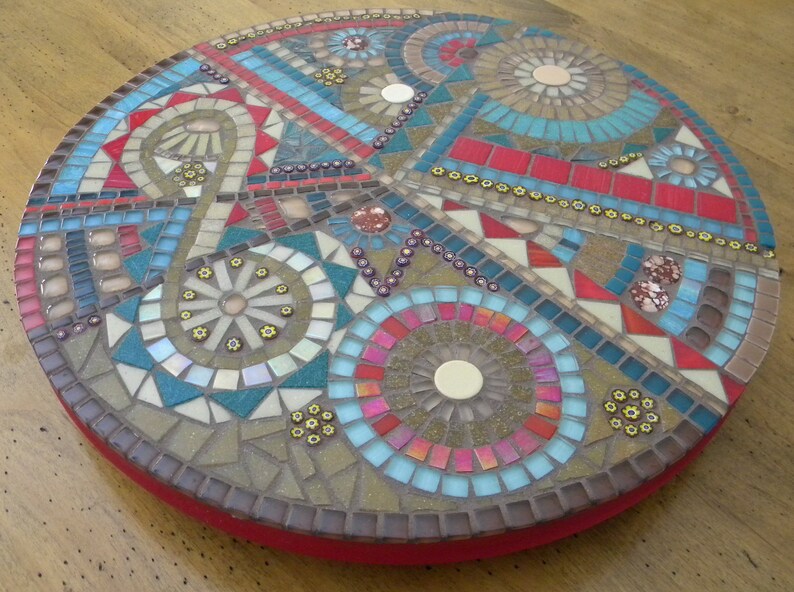 ORIGINAL ART Southwestern Mosaic Lazy Susan Wedding Gift Etsy