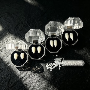 Vampire Fangs Kit Gift: Natural Looking Cosplay Teeth, Unique Halloween Accessory for Horror Fans