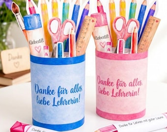 Duplo Banderole Danke Lehrerin | Geschenk zum Schuljahresende | Abschiedsgeschenk Lehrer | Druckvorlage PDF Sofortdownload