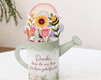 Duplo Banderole Danke Lehrerin | Geschenk für Lehrkraft zum Schuljahresende | Blumen Abschiedsgeschenk | PDF Druckvorlage