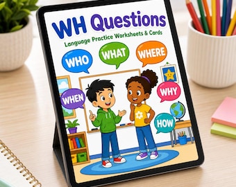 WH Questions Worksheets & Cards | Who What Where When Why How | Language Comprehension Printable + Answer Key