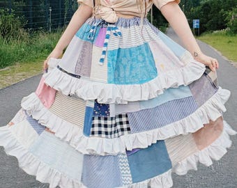 Patchwork Cotton Candy verstellbarer Rock