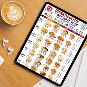 Diverticulitis printable meal plan PDF for organizing seven days of meals