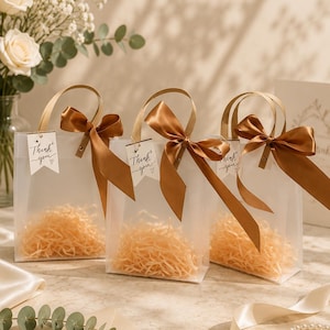 Champagne Wedding Favor Bags, Personalized Wedding Welcome Bags, Elegant Bridal Shower Gift Bags, Bridesmaid Proposal Bags,