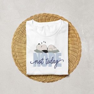 Snoopy Nope Not Today Embroidery Design Bundle | Cute Cartoon Dog Embroidery File | Sleeping Dog Embroidery PES DST JEF | Lazy Dog image 7