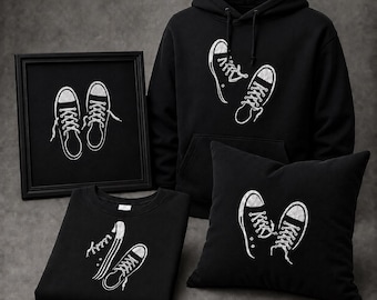 Sneaker Embroidery Design, Converse Style Shoes Embroidery File, Urban Streetwear Machine Embroidery, Sneakerhead Design
