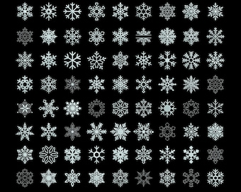 snowflake embroidery designs bundle, winter christmas machine embroidery pattern, 10 sizes 2 to 7 inch, dst pes jef digital download