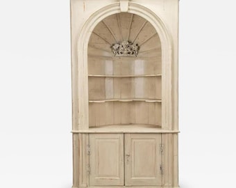 Monumental Architectural Alcove Painted Cabinet