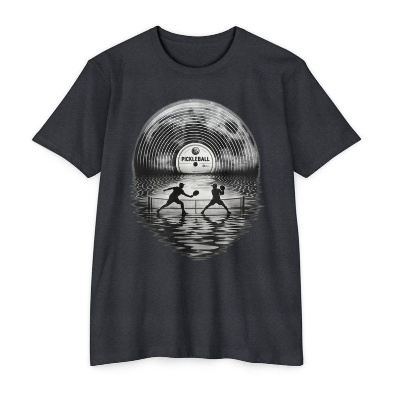 Retro Pickleball Shirt, Vinyl Record Sunset Tee, Vintage Pickleball Gift for Her image 6