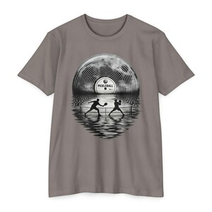 Retro Pickleball Shirt, Vinyl Record Sunset Tee, Vintage Pickleball Gift for Her image 2