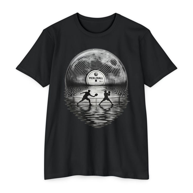 Retro Pickleball Shirt, Vinyl Record Sunset Tee, Vintage Pickleball Gift for Her image 7