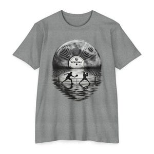 Retro Pickleball Shirt, Vinyl Record Sunset Tee, Vintage Pickleball Gift for Her image 5