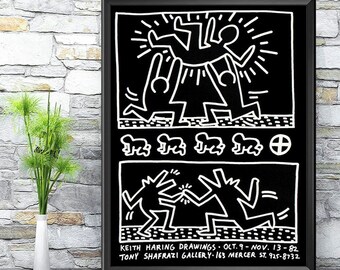 Pop Art Keith Haring Poster Contemporary Art Digital Download Art Keith Haring Art Print Medusa Head Pop Art Print