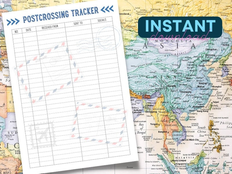 POSTCROSSING TRACKER - POSTCARD Tracker - Postcards - Etsy