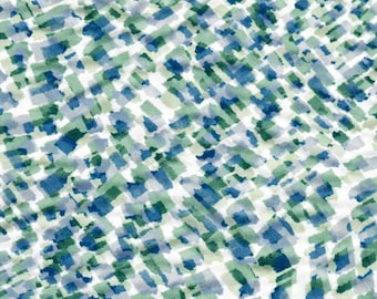 Blue Abstract Brushed Digital Printed DTY Knit Fabric 170 GSM