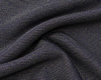 Black Silver Metallic Lurex Hacci Stretch Knit Fabric 60 Inch