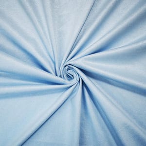Sky Blue Microsuede Knit Fabric Spandex Soft Matte Finish Weave