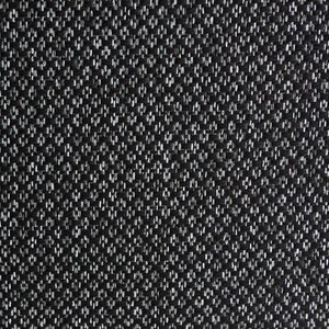 May include: A tightly woven textile fabric featuring a repeating pattern of small, alternating black and white threads. The surface displays a consistent, dense grid-like texture created by the interlacing of dark and light fibers throughout.