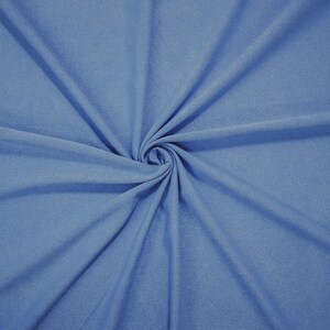 Cool Winter Blue Stretch Spandex Microsuede Knit Fabric Matte