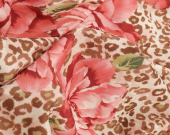 Terracotta Animal Floral DTY Stretch Knit Fabric 190 GSM Wide