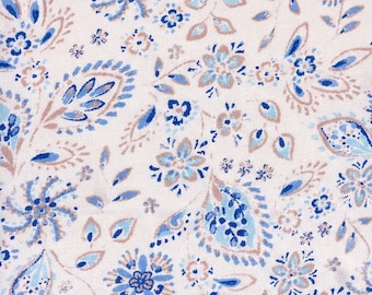 Leaf Floral Linen Look Polyester Woven Fabric 57 to 58 Inches