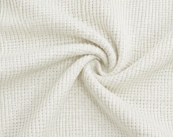 Solid Fleece Backed Waffle Knit Fabric 240 GSM 59 Inches Wide