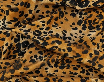 Taupe Khaki Leopard Techno Crepe Stretch Knit Fabric 60 Inches