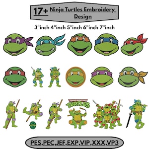 Turtles Machine Embroidery Design Cute Turtle Embroidery Sea Turtle Embroidery Turtle Mask Embroidery Mini Turtle Pattren Pes Dst File5+Size