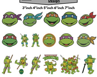 Turtles Machine Embroidery Design Cute Turtle Embroidery Sea Turtle Embroidery Turtle Mask Embroidery Mini Turtle Pattren Pes Dst File5+Size