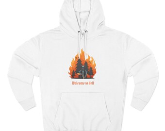 Dark Skull Fire Three-Panel Fleece Hoodie