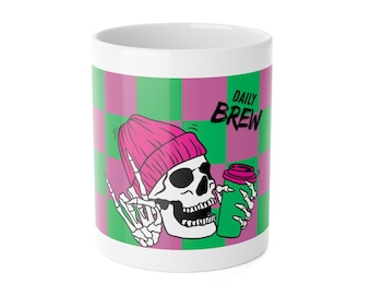 Hip Urban Skeleton Coffee Mug | Cool Pattern Ceramic 11oz