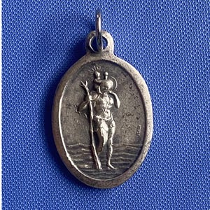 Vintage St. Christopher & St. Sebastian Medal: Patron Saints, Made in Italy