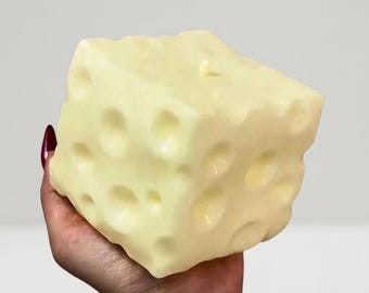 Jumbo Cheese Cube Squishy | Giant Cheese Cube Stress Ball | Soft Squishy ASMR Sensory Fidget Toy