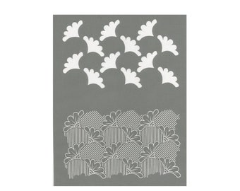 French SILK SCREEN "WAX" pattern "Graine creative" for Polymer clay - 2 Gingko leaf pattern