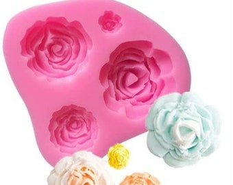 Rose Flowers Silicone Mold, Rose Silicone Mold, Silicone fondant Mold Shape flower Tools Perfect for jewelry making use polymer clay Resin