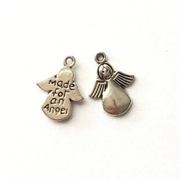 Little angel charms - Great for gift jewelry.  Charms Jewelry Findings. silver plated.  Made for an angel