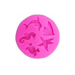 Mini Ocean LIFE Silicone Mold. Sea Life food grade push mold, decoration Kitchen tools. The silicon mould is also food safe works fondant
